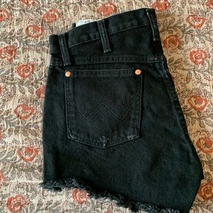 Wrangler black re-worked jean shorts- size 27- super cute!